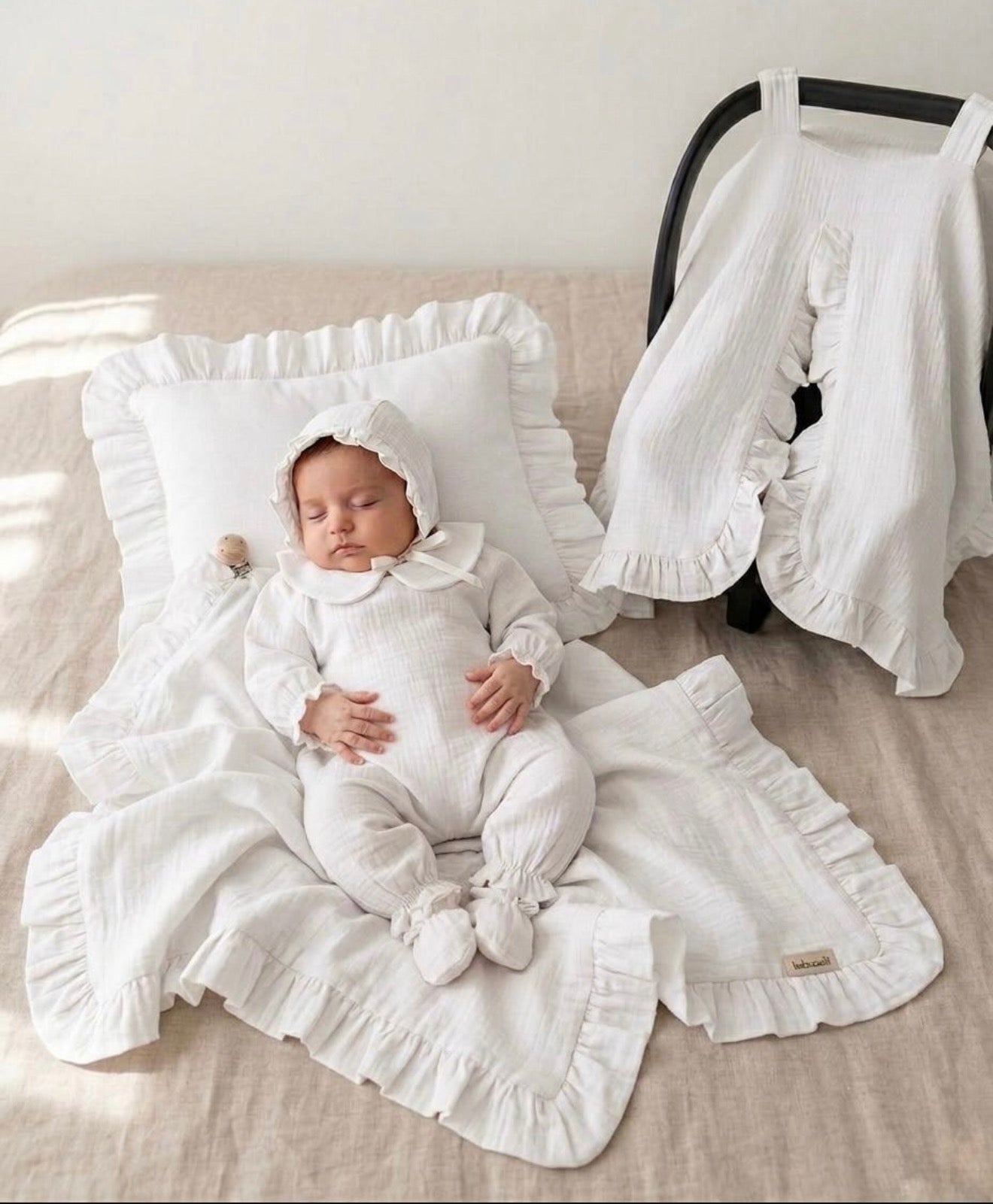Premium muslin set za novorodjenče za izlazak iz porodilišta iz 6 delova