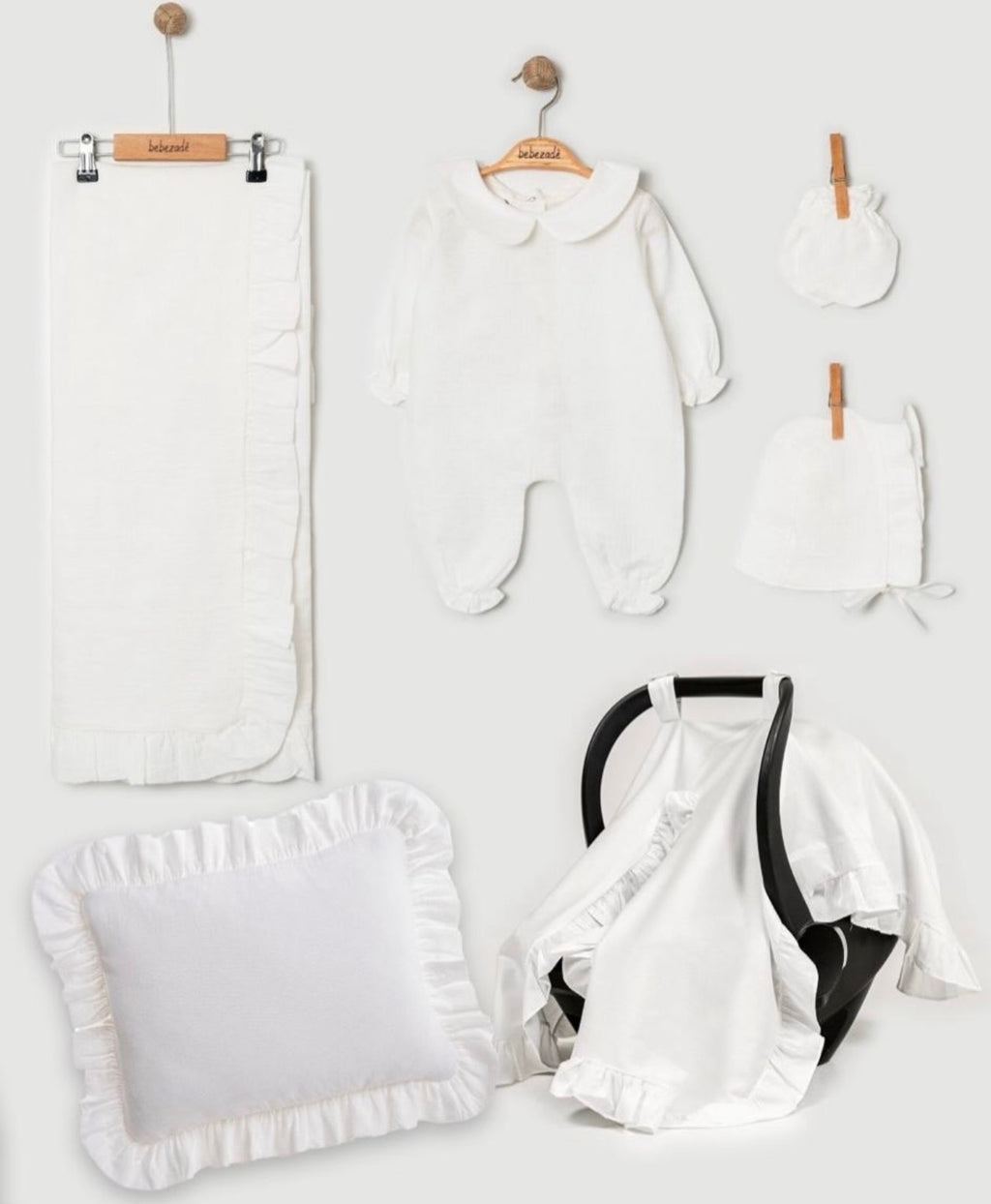 Premium muslin set za novorodjenče za izlazak iz porodilišta iz 6 delova