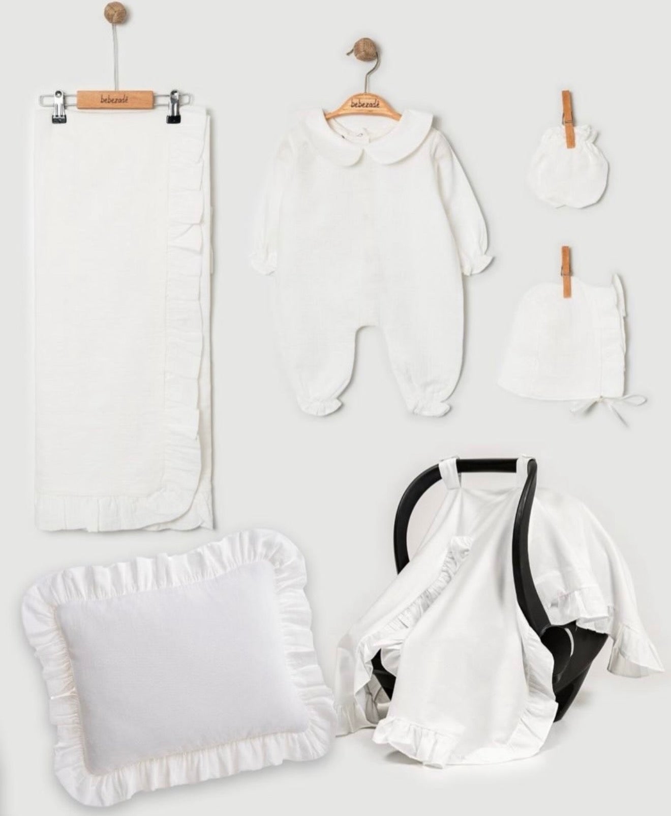 Premium muslin set za novorodjenče za izlazak iz porodilišta iz 6 delova