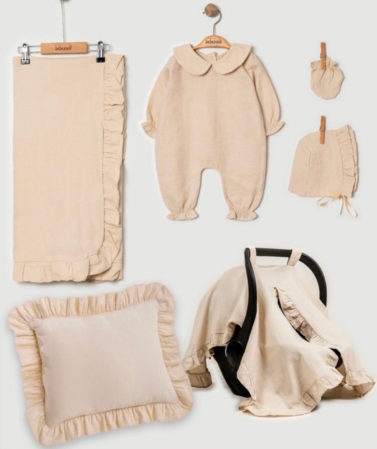 Premium muslin set za novorodjenče za izlazak iz porodilišta iz 6 delova