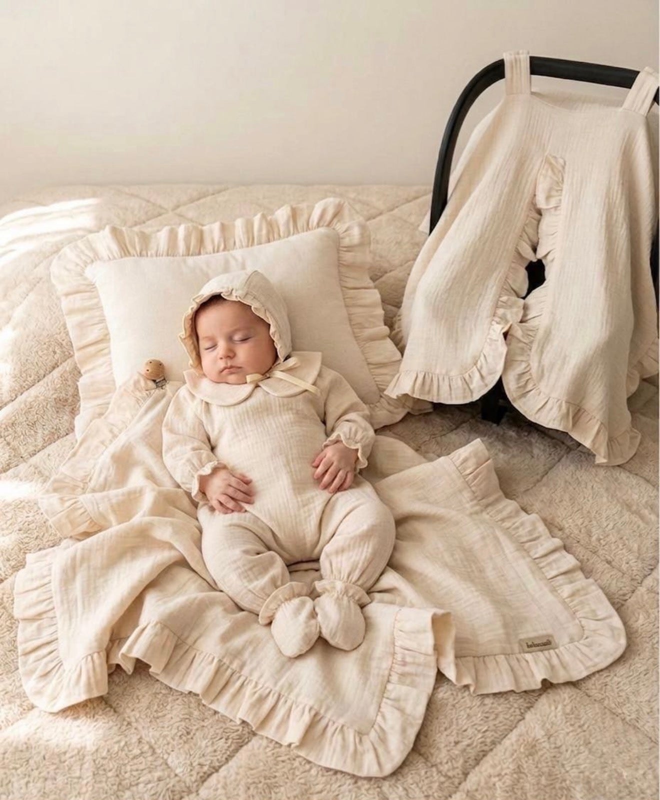 Premium muslin set za novorodjenče za izlazak iz porodilišta iz 6 delova